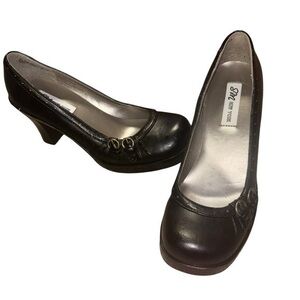 SM New York Black Women's Heels with Bow Accent
